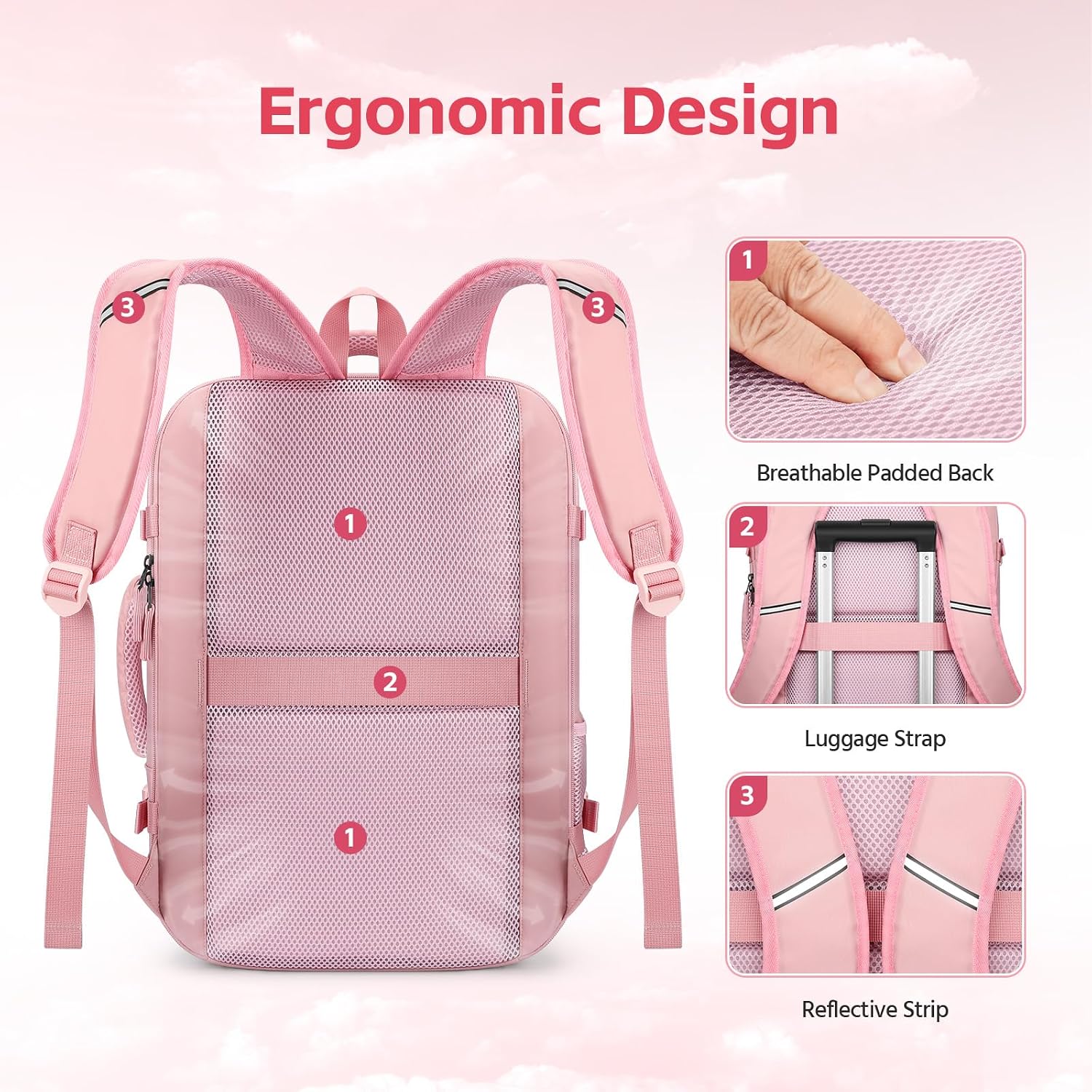15.6" Carry-On Pack, Pink — view 6