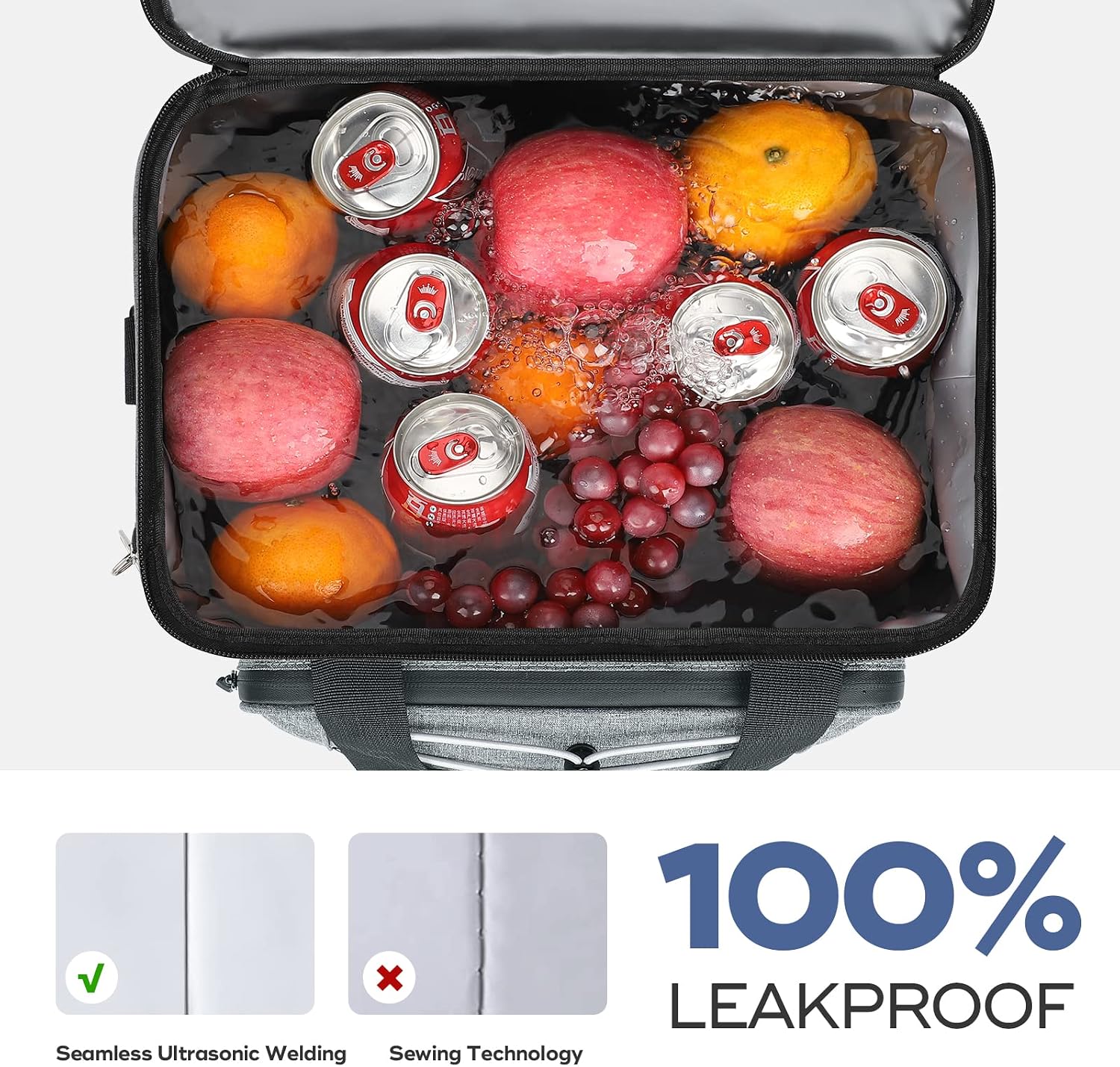 35-Can Fold-Flat Cooler, Grey — view 2