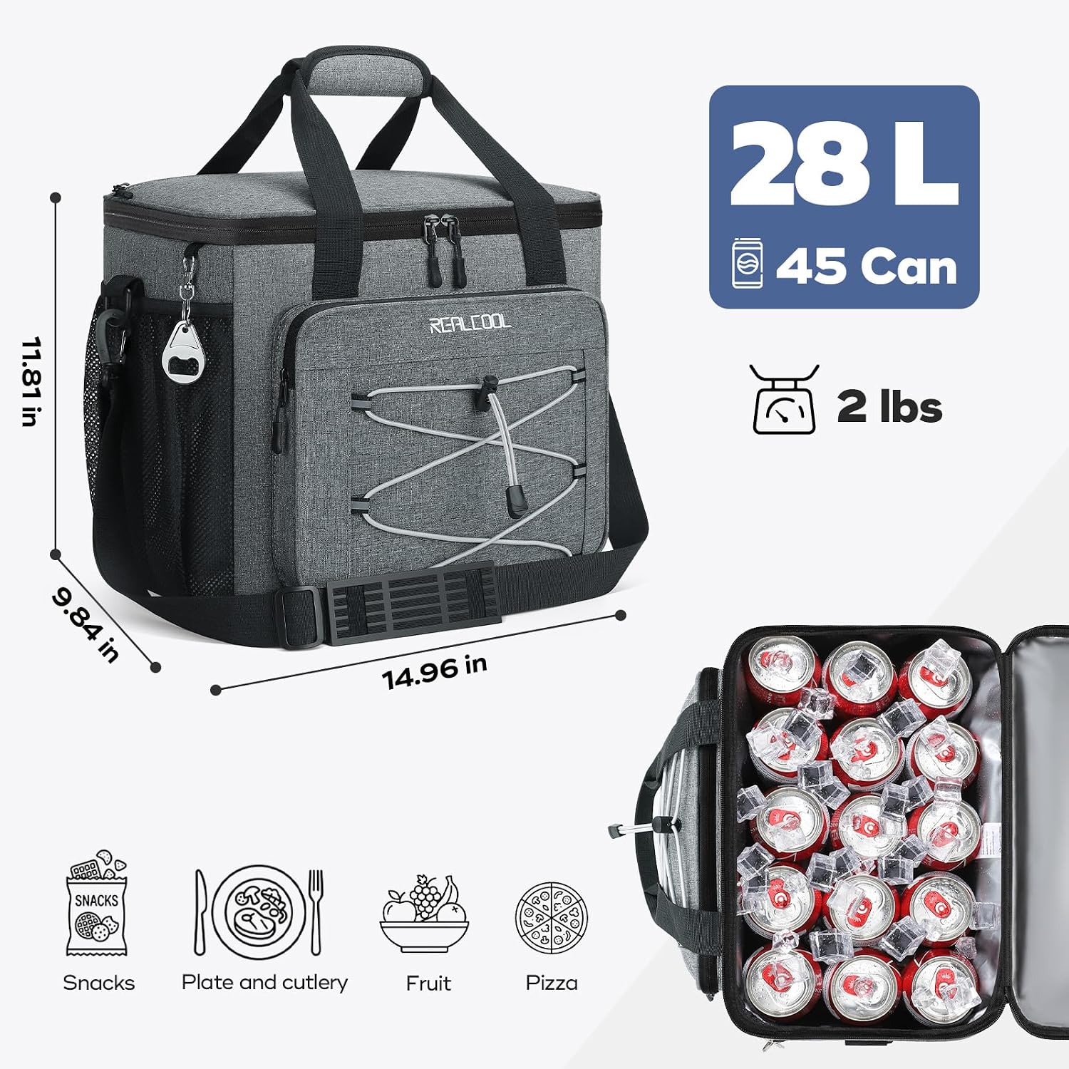 45-Can Fold-Flat Cooler, Storm Gray — view 4